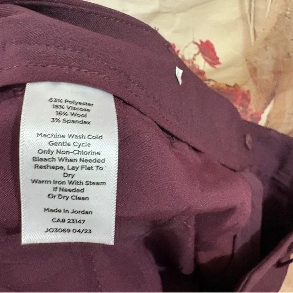 NEW Talbots TALBOTS WESTON PANTS in Deep Burgundy - Picture 8 of 9